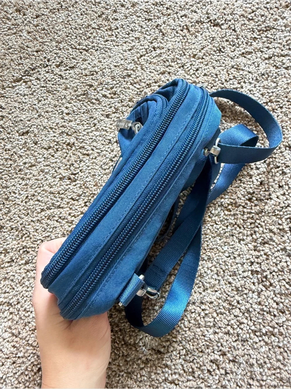 BAGGALLINI Blue Legacy Triple Zip Bagg Crossbody Convertible Clutch Waist Bag